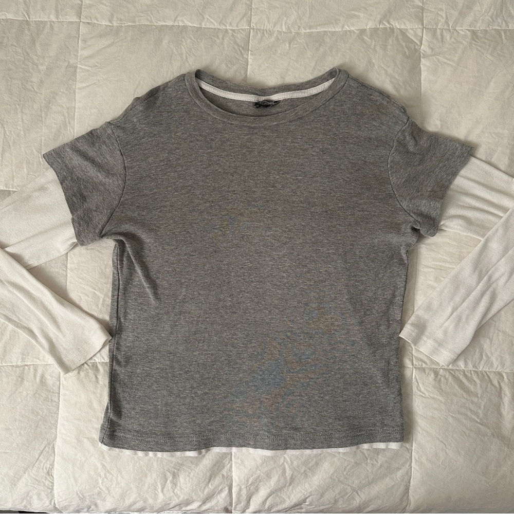 Y2K grunge skater layered long sleeve shirt